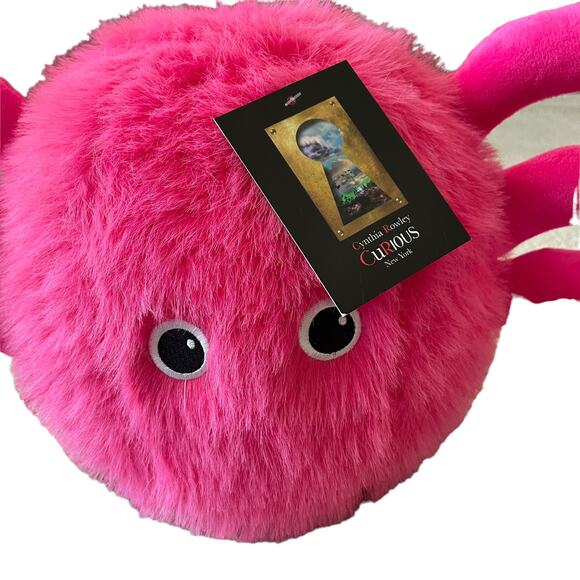 Cynthia Rowley PINK SPIDER Pillow Faux Fur Halloween Decor NEW - Picture 2 of 10